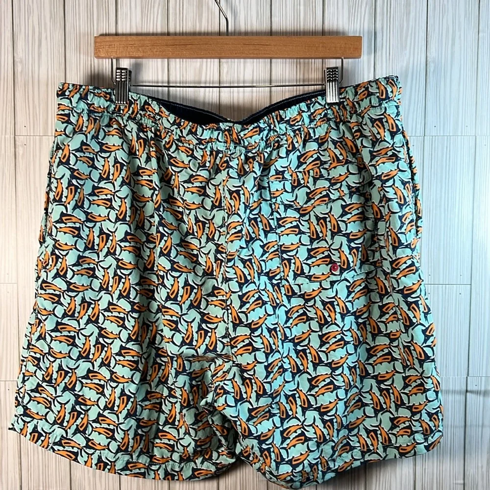 Tommy Bahama Men’s Naples Moorea Marlins Trunks Shorts Orange & Blue‎ Size XXL